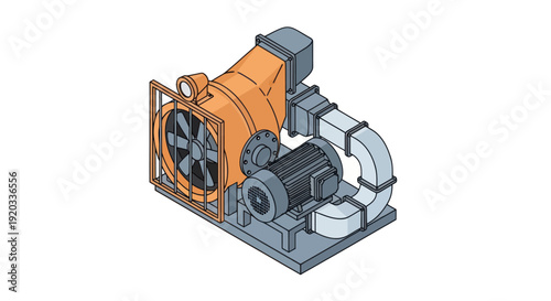 Industrial Centrifugal Pump with Electric Motor.