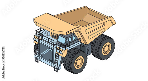 Heavy Duty Dump Truck Vehicle Illustration.