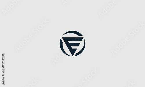Sleek modern vector graphic illustration featuring a stylized letter e inside a circular shield emblem design for branding