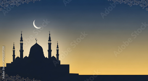 Gemini berkata

A silhouette of a mosque and minaret stands against a colorful sunset sky featuring a European city skyline and architectural travel elements in a black vector landscape illustration