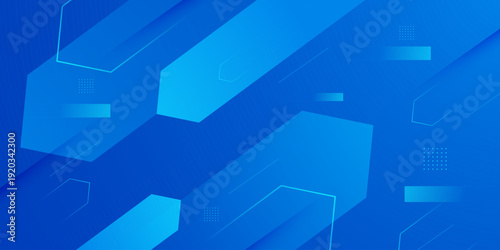 Abstract dynamic blue background. Simple overlap arrow shapes pattern element concept design. Modern geometric banner style.