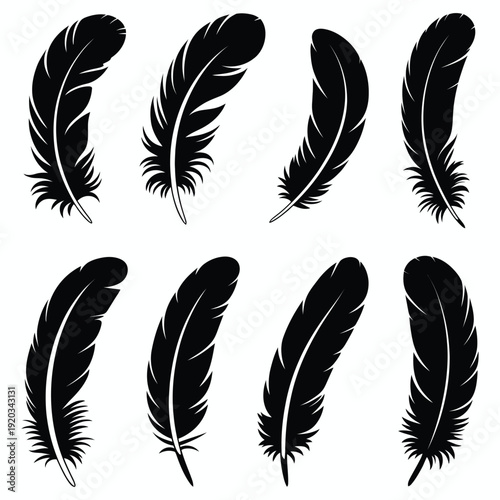 Wallpaper Mural Set of Feather Vector Illustration Icon Design Pattern Torontodigital.ca