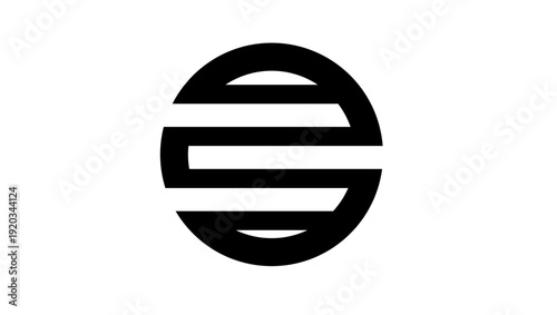 geometric circle, black isolated silhouette