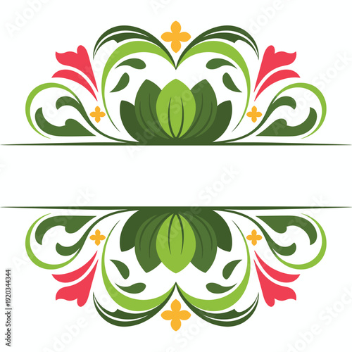 Wallpaper Mural Set of vintage floral design elements with flowers, leaves, and ornate swirl branches in decorative vector style Torontodigital.ca