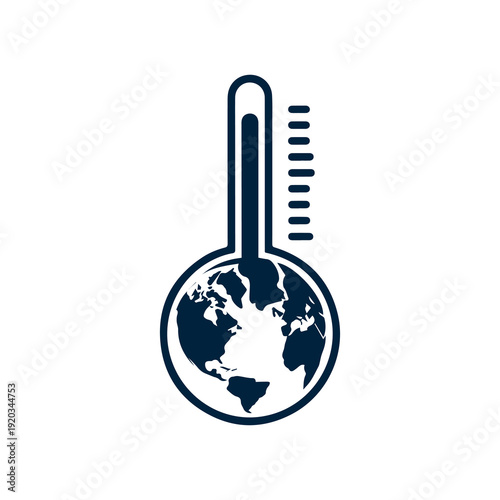 Global warming concept with a thermometer symbolizing rising temperatures and climate change awareness on a minimalist design