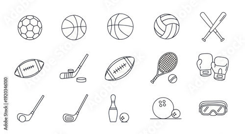 Set of Sports Equipment Icons