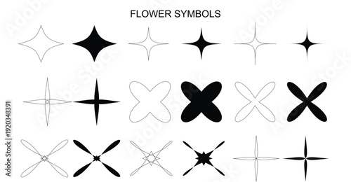 Twinkling Star and Sparkle Vector Icon Collection Isolated – Clean Vector Silhouette Set