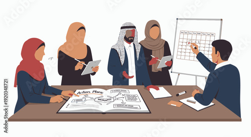 Diverse group of people in a meeting.