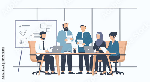 Business people working together in office.