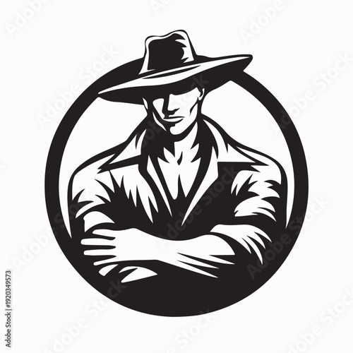 Macho Cowboy Logo Vector Modern Western Illustration 