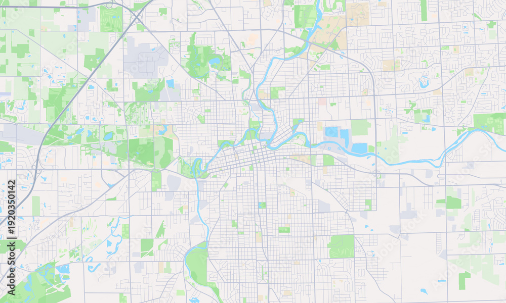 Obraz premium Fort Wayne Indiana map