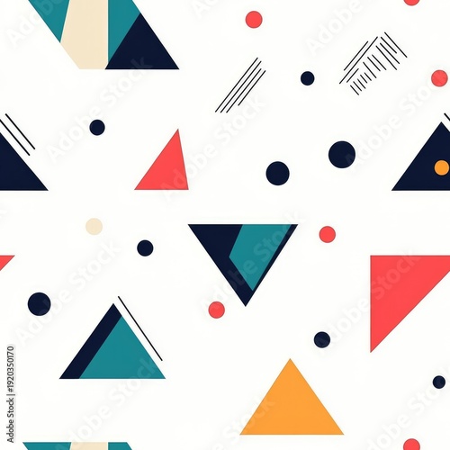 triangle and dots seamless pattern background illustration