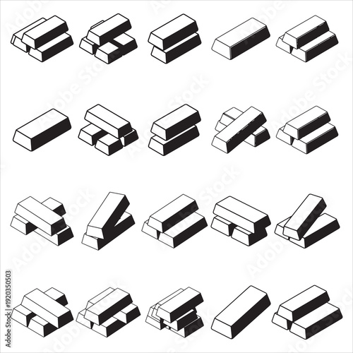 Gold Bar Silhouette Clip Art