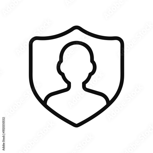 User Profile Shield Protection Icon Vector
