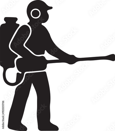 Spray icon in silhouette on white background.