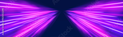 Luminous gradients blend seamlessly into a glowing abstract tunnel. Neon accents highlight the depth of perspective. The artwork conveys immersive speed and modern energy.