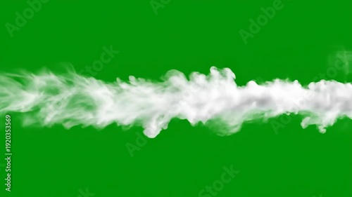 White Smoke Trails on Green Background.