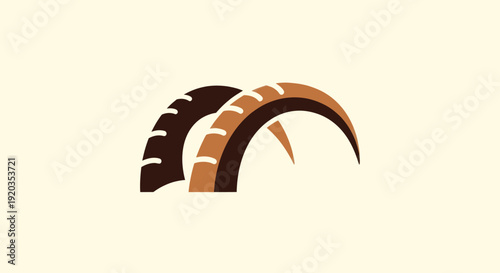 Ram Horns Symbol Icon Minimalist Design