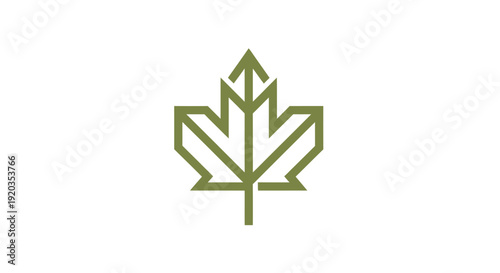 Modern Geometric Maple Leaf Icon - Canada Symbol