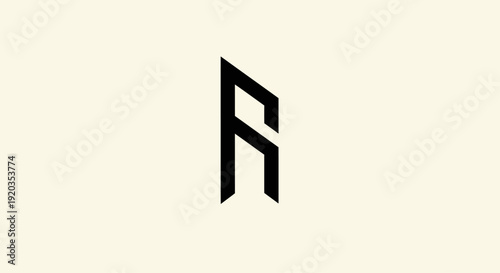 Modern Geometric Rune Letter Symbol