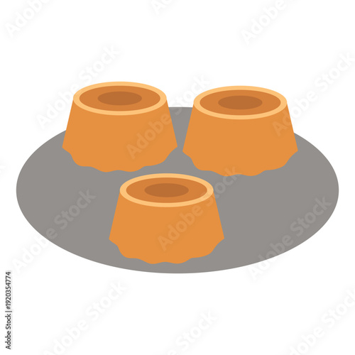 Three Puddings on a Plate Illustration