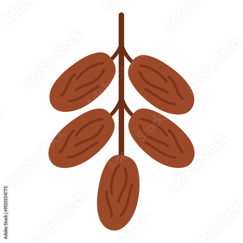 Dates Fruit on a Branch Illustration