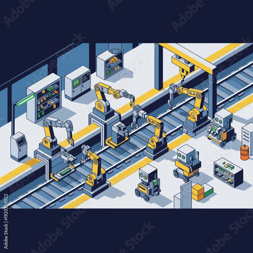 Industrial Factory Assembly Line Production.