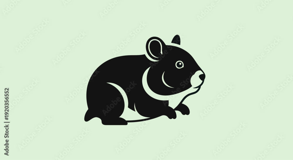 Fototapeta premium Tasmanian Devil Silhouette Icon Vector Graphic