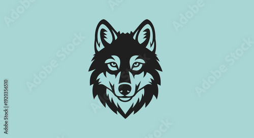 Stylized Wolf Head Silhouette, Wild Animal Portrait, Minimalist Design
