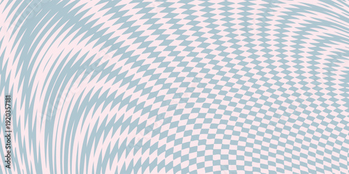 Abstract Pattern of Intersecting Wavy Lines and Grids.