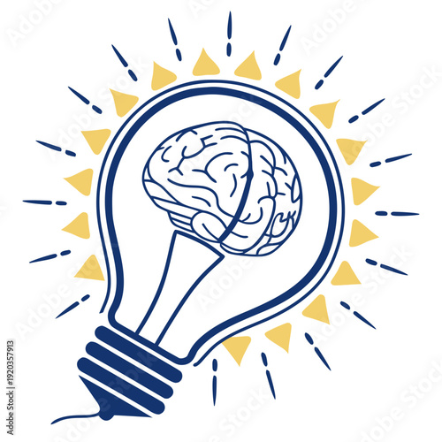 Creative Brain Light Bulb Icon