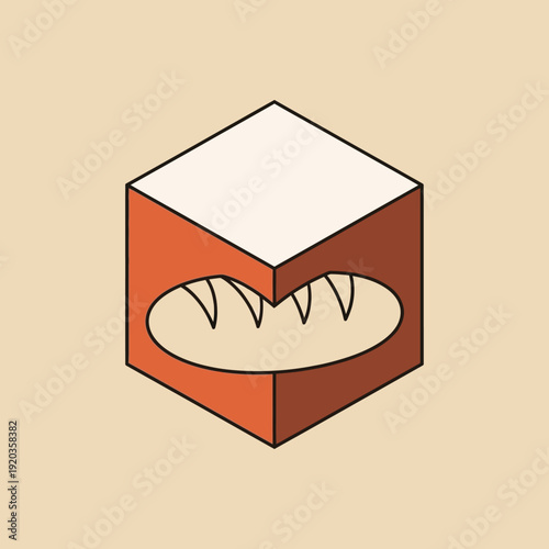 A cartoon cube with a menacing open mouth and sharp teeth.