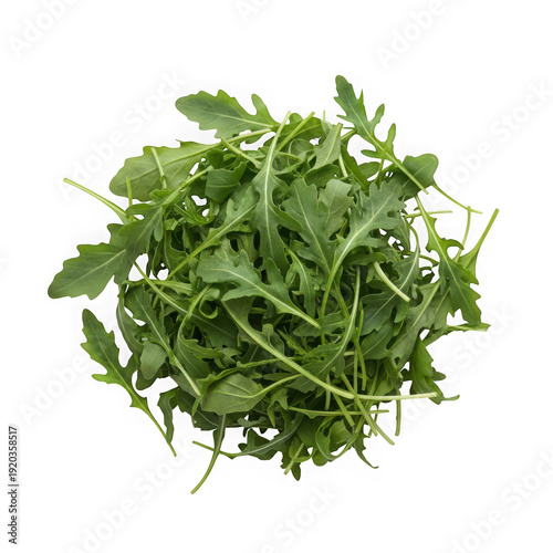 Fresh arugula leaves isolated on white background