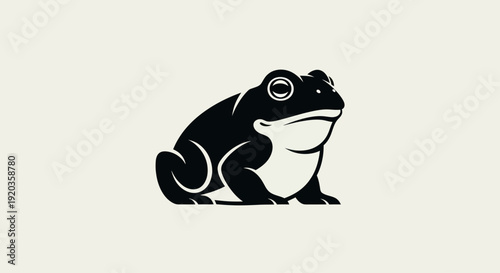 Stylized Black Frog Silhouette on Light Background