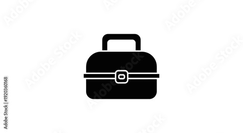 Two lunch box icons are displayed one outlined and one filled in black high quality professional