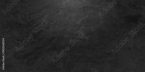 Dark Grunge Textured Concrete Background with Industrial Wall Design, Black Scratched Surface, Old Film Dust Effect and Smooth Gradient Lighting