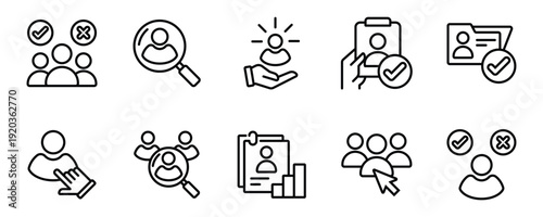Candidate Screening and Hiring Process Solid Icons