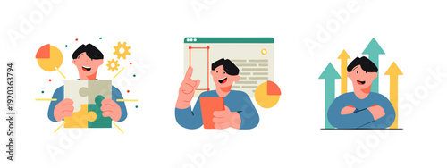 vector illustration of a set of presentations