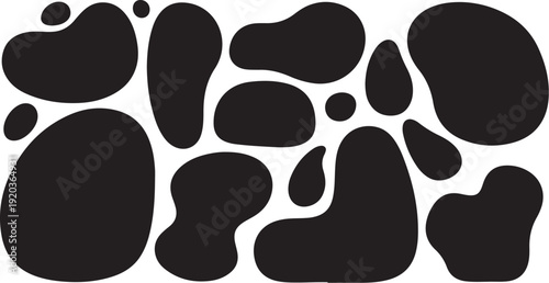 Black shapes on a white background abstract design elements