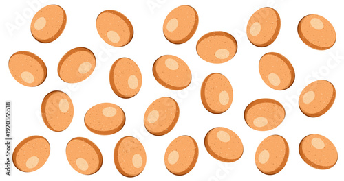 Seamless Pattern of Fresh White Chicken Eggs