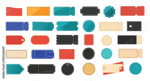 Retro ticket stubs and vintage coupons set with perforated edges for events and show admissions