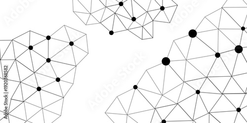 Technology abstract white digital background of connected dot with irregular stock lines. Vector colored background on white background illustration. Concept of Networking technology and futuristic. 