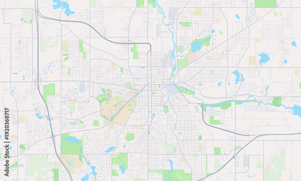 Obraz premium Kalamazoo Michigan map