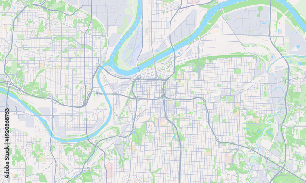 Fototapeta premium Kansas City Missouri map