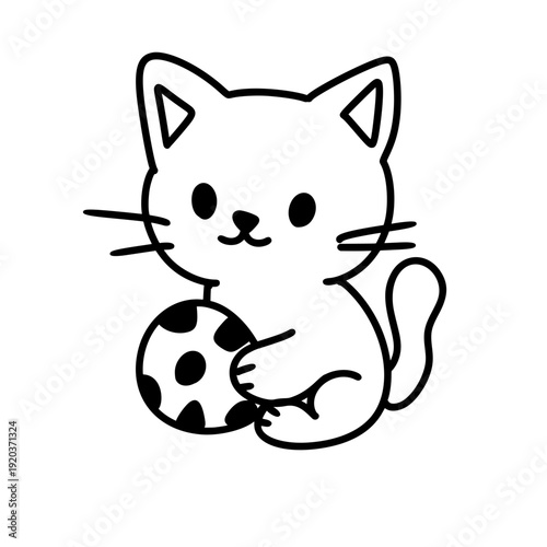 Cute cat outline