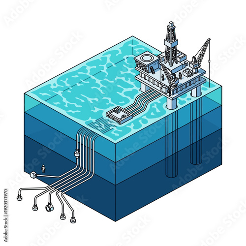 Offshore Oil Rig Platform Extraction Process.