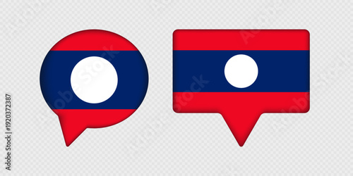 Flag of Laos in speech bubble. Free Download Flag of Laos in speech bubble. - GFXLoad