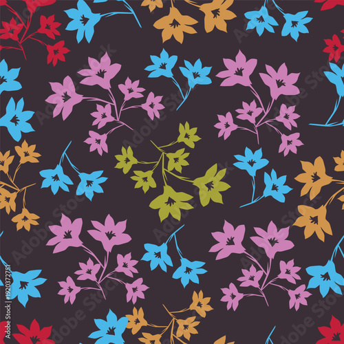 Seamless pattern from bouquet cute floral Traditional ornament yellow floral pattern,Abstract seamless simple floral pattern. Flower pattern. Spring pattern. used for textile, wallpaper, card 
