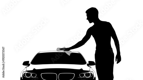 silhouette of a woman with a car