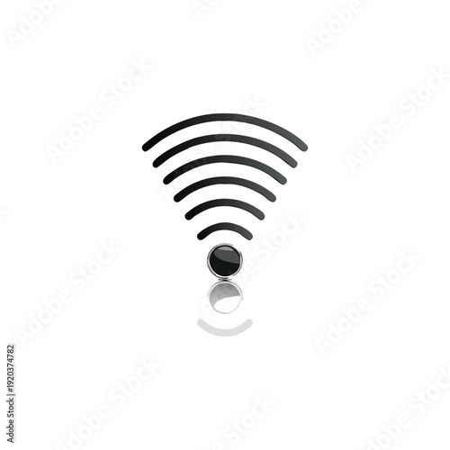 A modern wireless network cable and wi-fi router illustration featuring a blue internet connection icon and signal symbol vector for web technology communication design